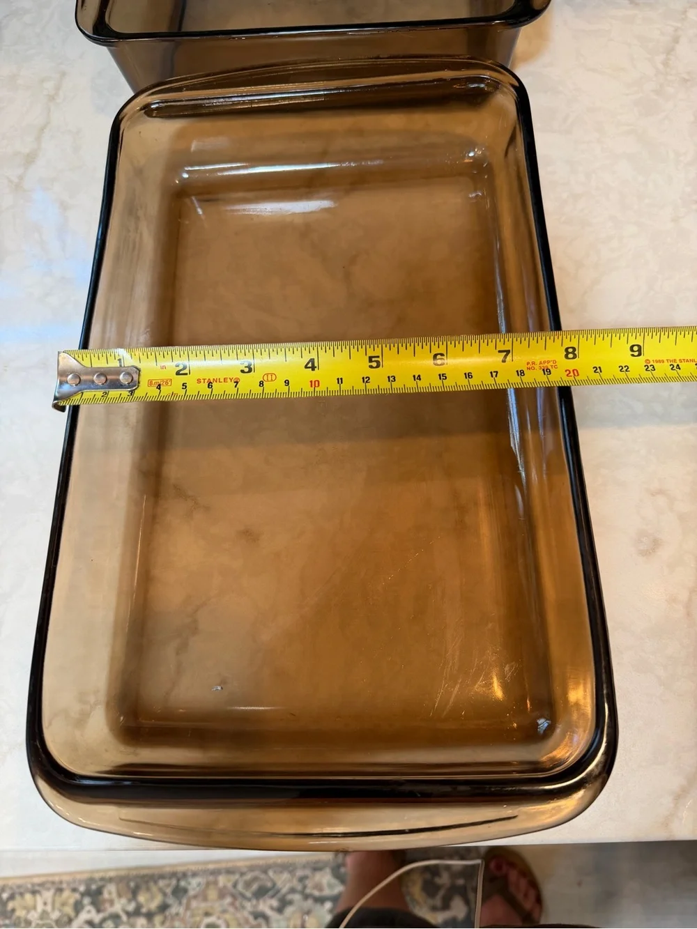 VINTAGE Corning-Pyrex Amber Glass Baking Dishes- Set of Two-EUC